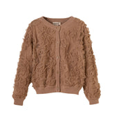 Patique Kahve Çiçekli Garnili Hırka